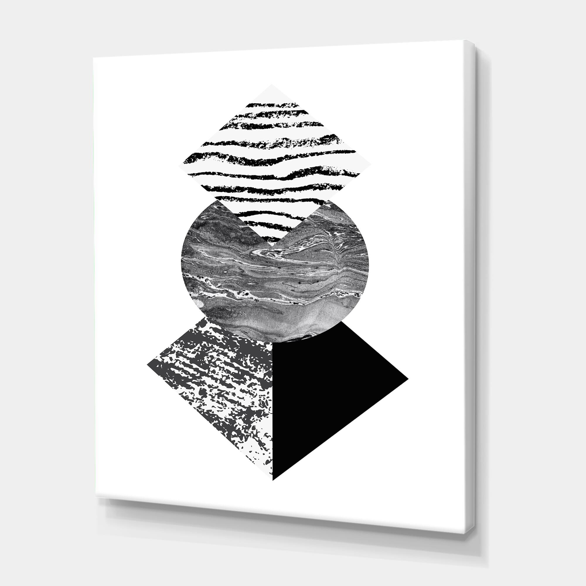 Designart - Tropical Palm Leaf With Abstract Geometry Shapes I